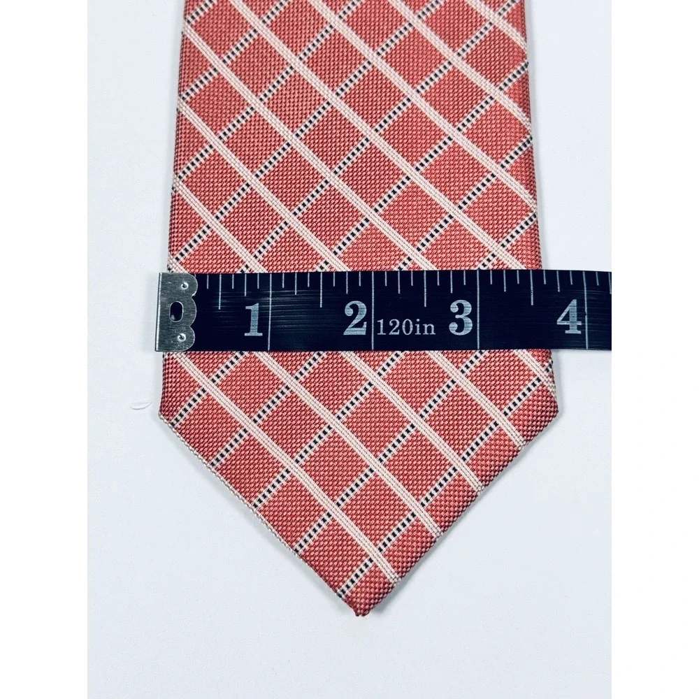 Brooks Brothers Makers Tie‎ Red White Blue Windowpane Silk USA Woven Classic